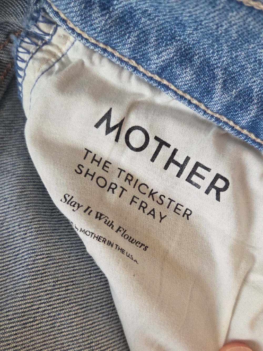 MOTHER Trickster Light Blue Denim Shorts - Picture 2 of 7